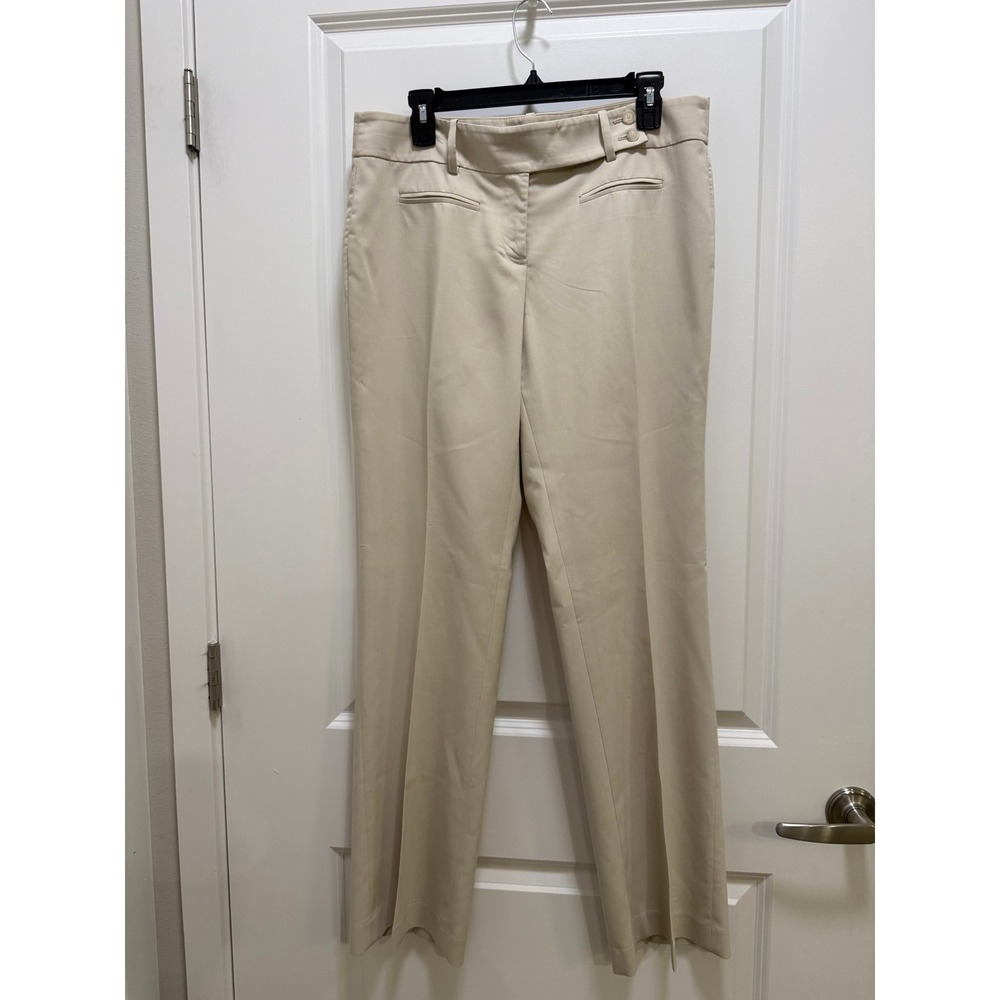 Ann Taylor Loft Marisa Beige Straight Leg Dress Pants Trousers Size 10 Tan